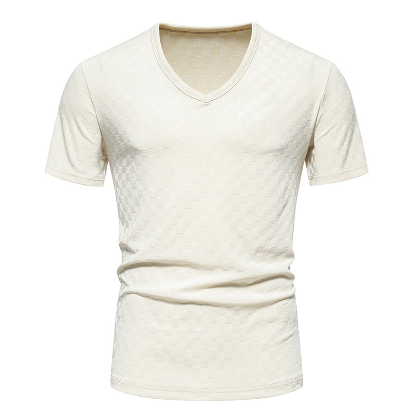 Herren V-Ausschnitt Shirt mit strukturierter Oberfläche EB