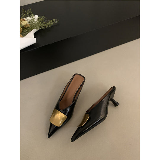 Damen Slingback Pumps mit elegantem Metallic-Design EB