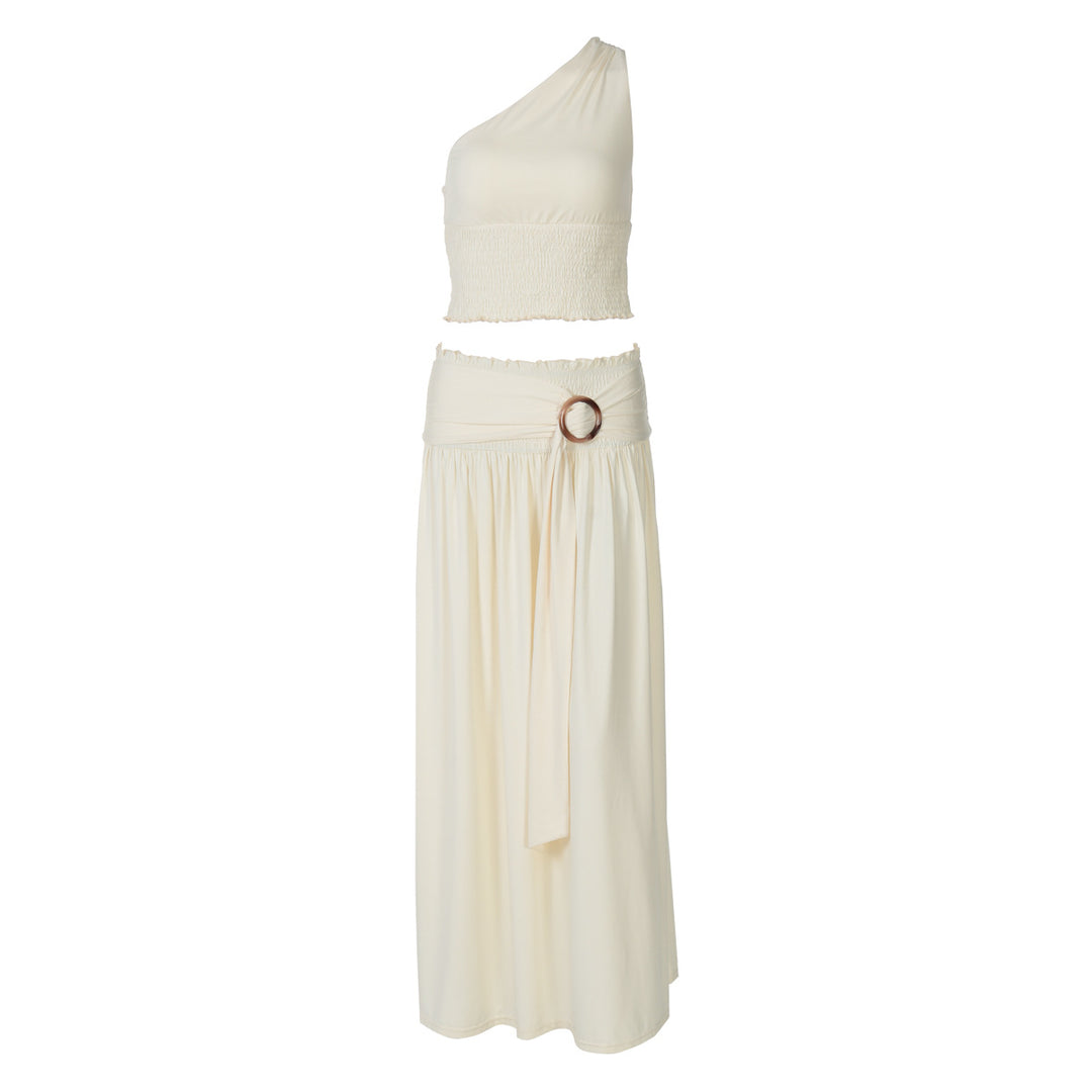 Damen Einseitiges Maxikleid mit raffinierter Drapierung EB
