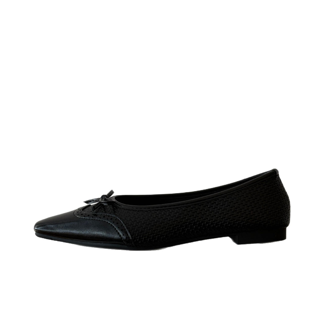 Damen Elegante Ballerinas mit gestepptem Obermaterial und dekorativer Schleife EB