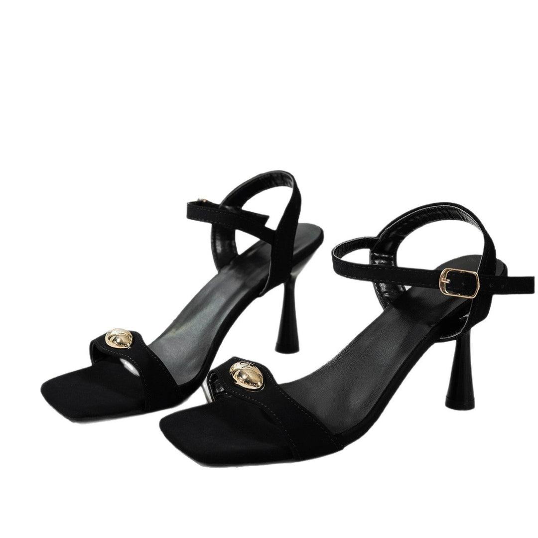 Damen Elegant Sandalen mit modischer Schnallenakzent und praktischem Blockabsatz EB