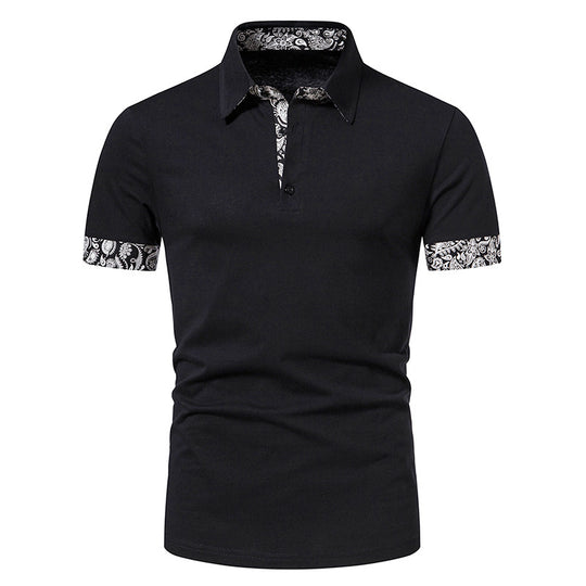 Herren Poloshirt mit modernem Paisleymuster und sportlichem Schnitt EB