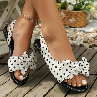 Damen offene Sandalen mit großem Schleifen-Design EB