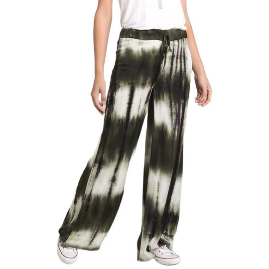 Damen Weite Stoffhose mit einzigartigem Batikdesign EB
