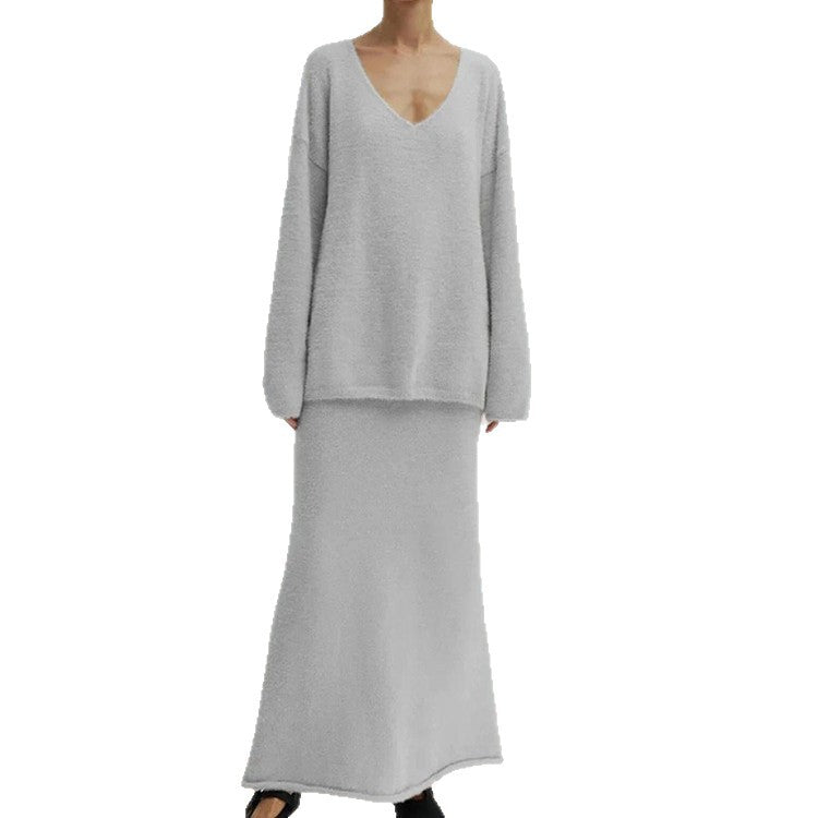 Damen Oversized Strickpullover mit hohem Bund und seitlicher Naht EB