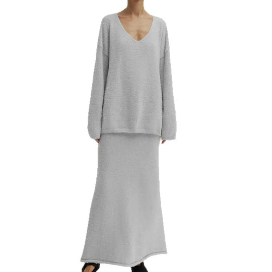 Damen Oversized Strickpullover mit hohem Bund und seitlicher Naht EB