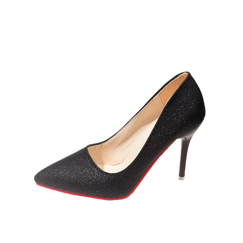 Damen Glitzernde High Heels mit elegantem spitzem Design und rutschfestem Fußbett EB