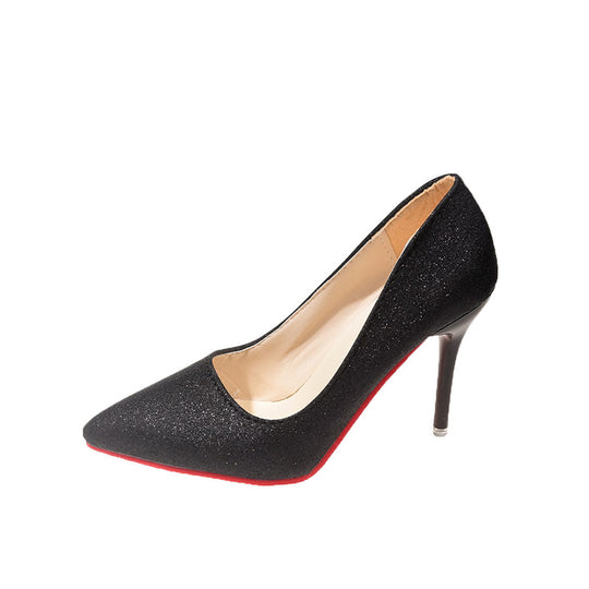 Damen Glitzernde High Heels mit elegantem spitzem Design und rutschfestem Fußbett EB