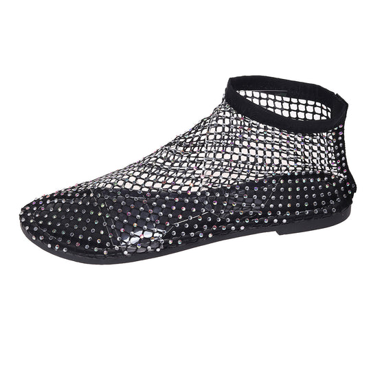 Damen modische Netz-Slippers mit funkelnden Strassapplikationen EB