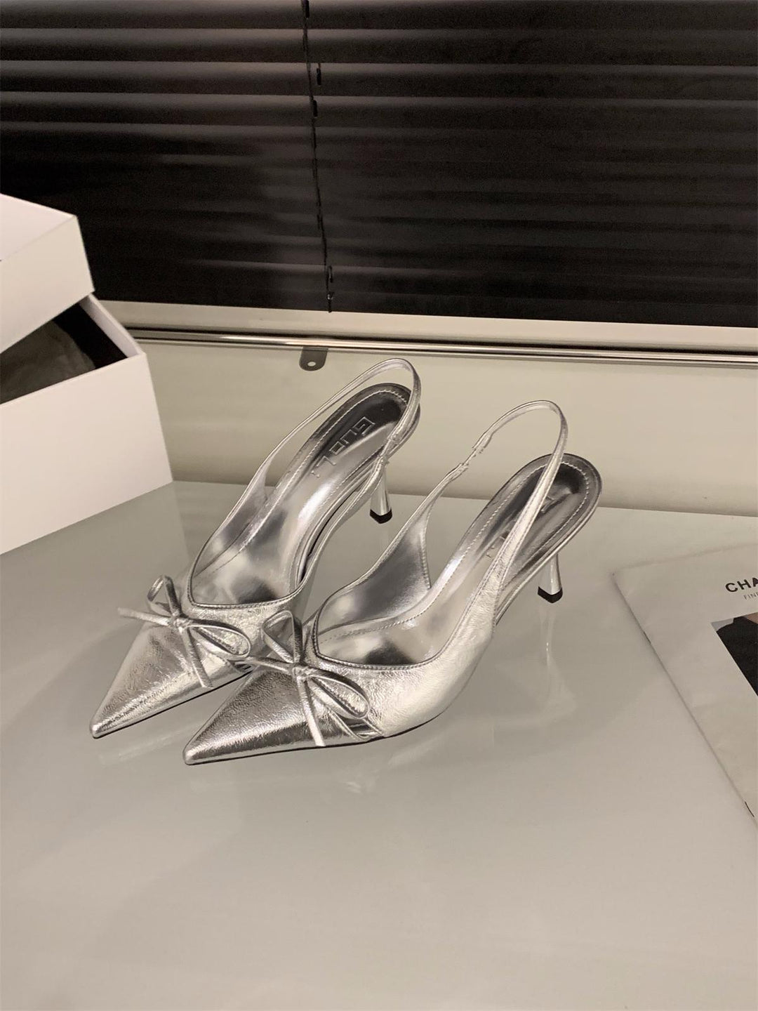 Damen elegante Slingback-Pumps mit Schleifenakzent EB