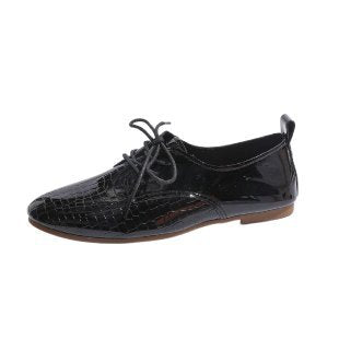 Damen Schnürschuhe im schimmernden Lackdesign mit Rautenprägung EB