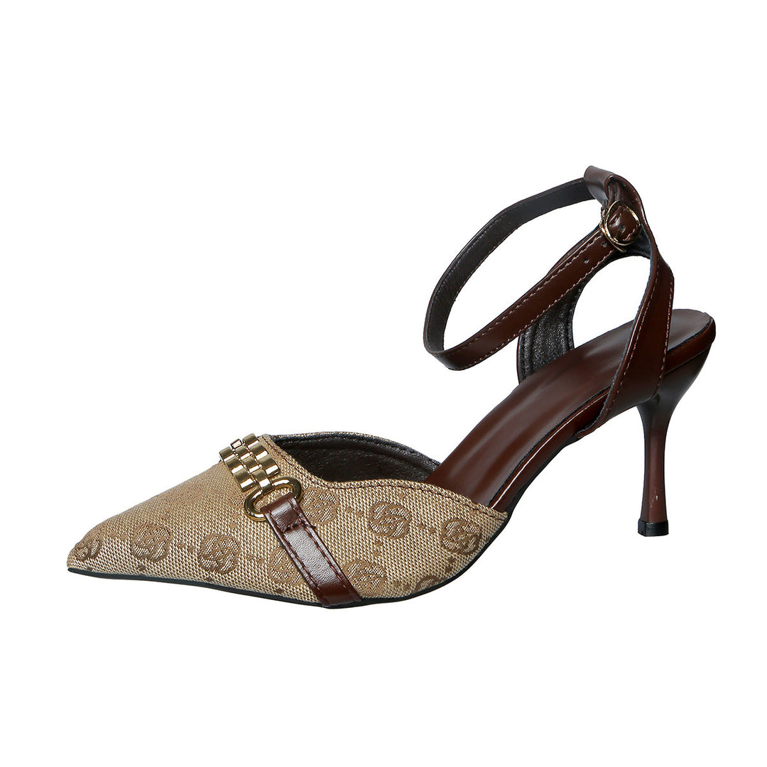 Damen Elegante High Heel Slingback-Pumps mit modischem Riemendesign und edlen Akzenten EB