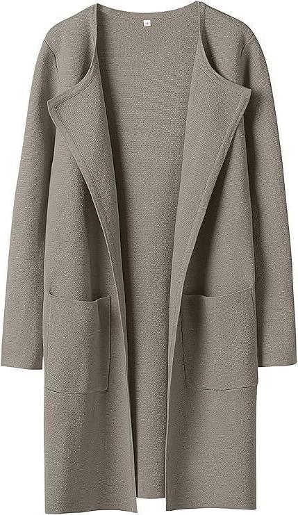 Damen Offener Strickmantel mit Taschen EB