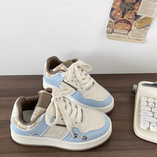 Damen Sneakers im modernen Karomuster mit bequemer Dämpfung EB