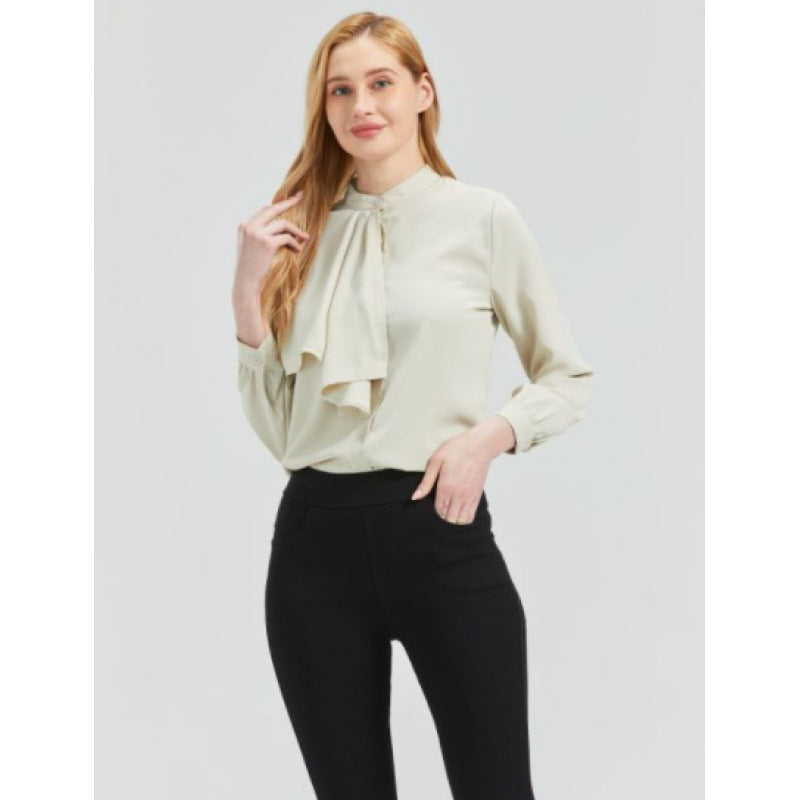 Damen Bluse mit eleganter Rüschendetails und Kragen EB