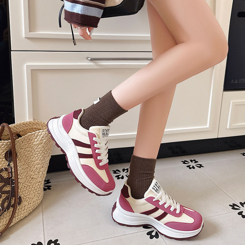 Damen Komfortable Sneakers mit modischer Plateau-Sohle EB