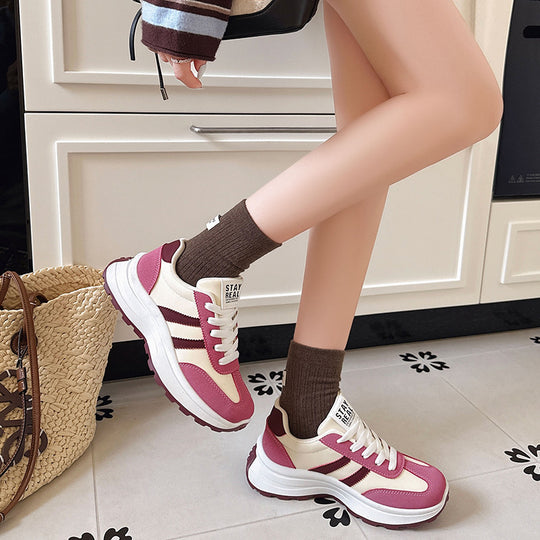Damen Komfortable Sneakers mit modischer Plateau-Sohle EB