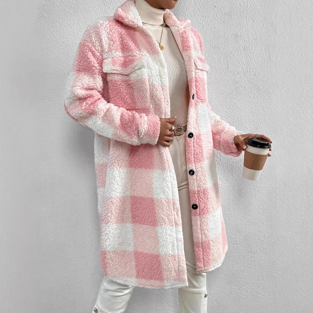 Damen Kuschelige Karojacke EB