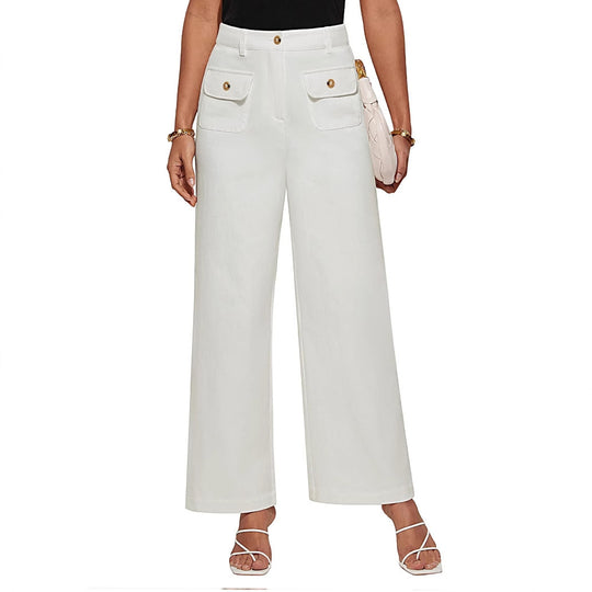 Damen weite Stoffhose mit praktischen Taschen EB