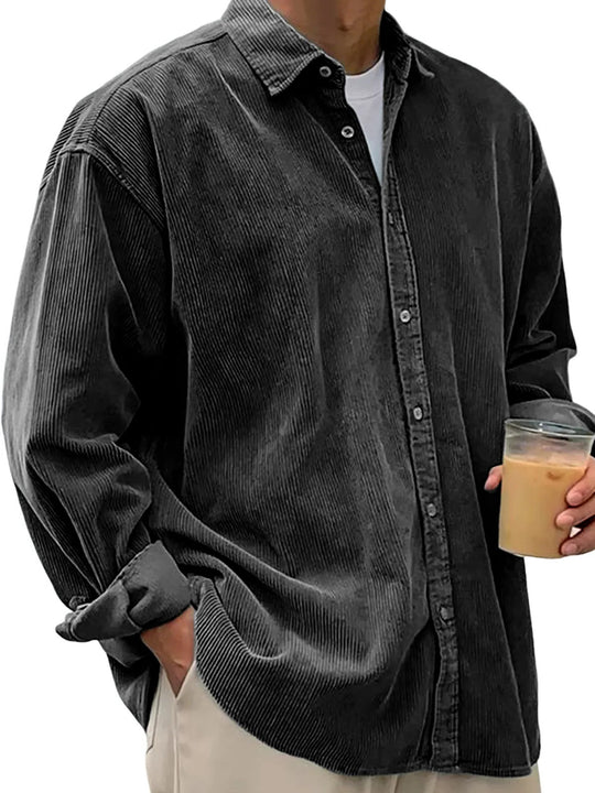 Herren nan oversized Cordhemd mit feiner Breitcord-Struktur und entspannter Silhouette EB