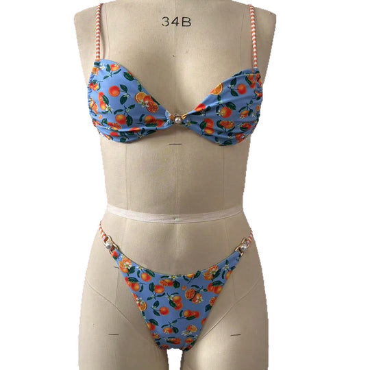 Damen Bikini mit verspieltem Obstmotiv EB