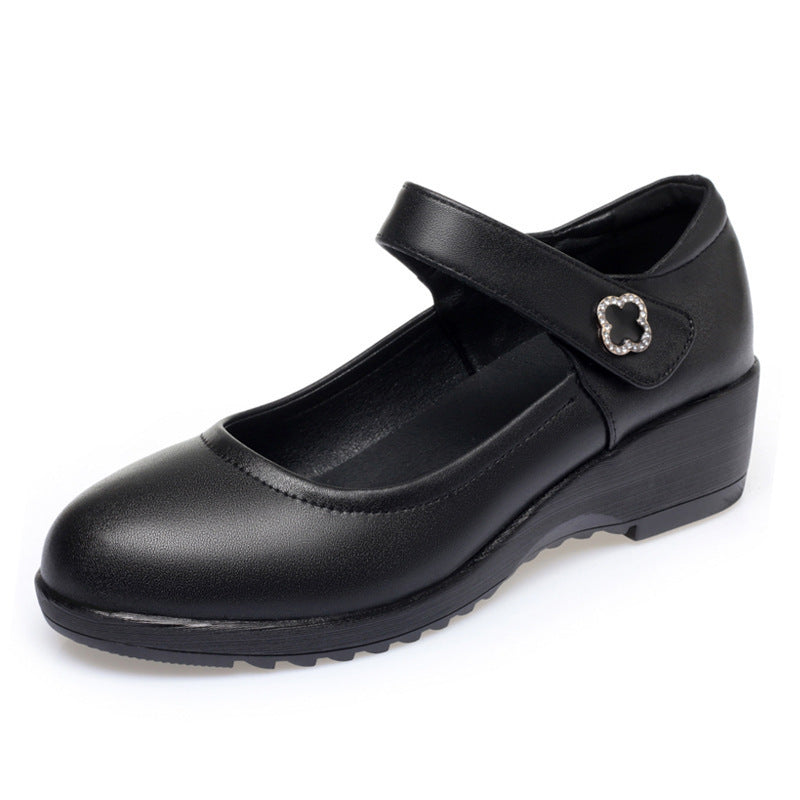 Damen Mary Jane Wedge-Schuhe mit verstellbarem Riemen und eleganter Schnalle EB