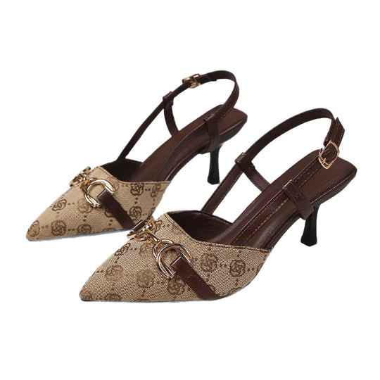 Damen Slingback Pumps mit elegantem Kettendetail EB