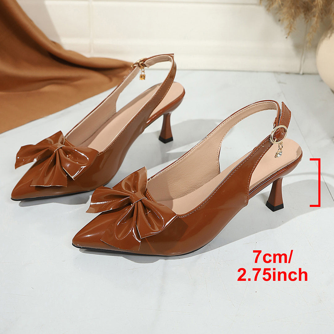 Damen Slingback-Pumps mit dekorativer Schleifenapplikation EB