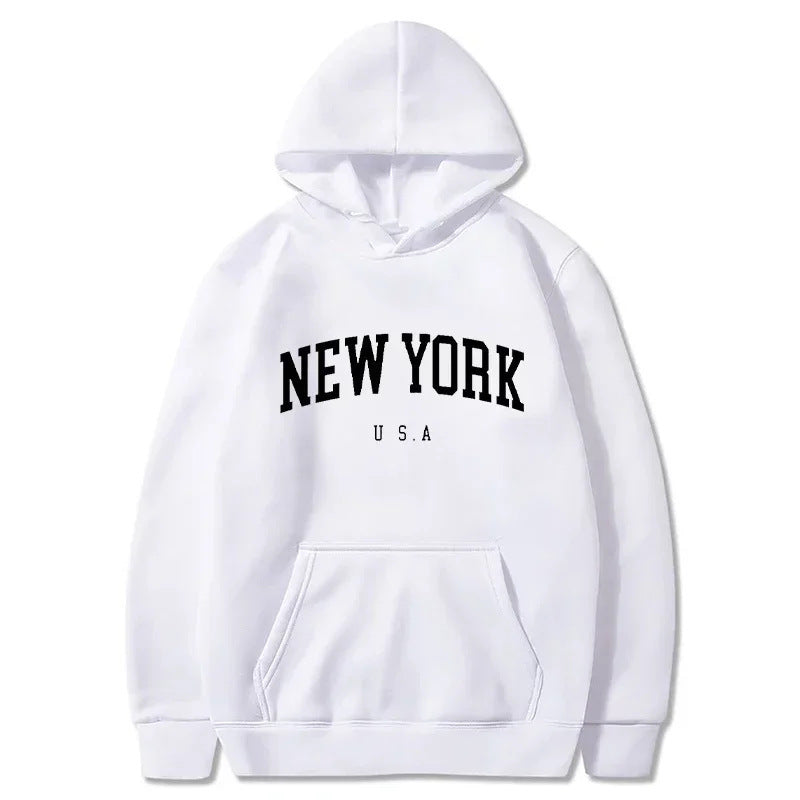 Damen Kapuzenpullover mit modischem New York Print und bequemer Passform EB