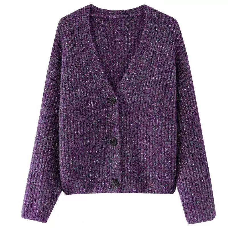 Damen Kuscheliger Grobstrick-Cardigan mit Knopfdetail und weitem Schnitt EB