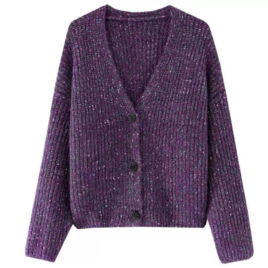 Damen Kuscheliger Grobstrick-Cardigan mit Knopfdetail und weitem Schnitt EB