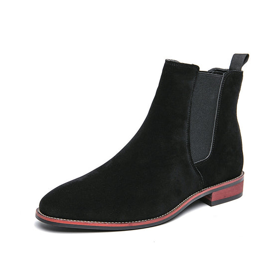 Damen elegante Chelsea-Stiefel aus weichem Wildleder mit elastischen Einsätzen EB