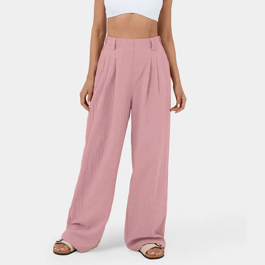 Damen Weite Chinohose mit elegantem Faltenwurf und seitlichen Taschen EB