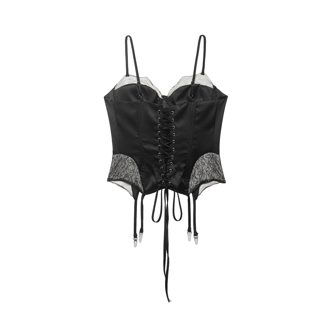 Damen Korsett Top mit zartem Spitzenbesatz und raffiniertem Schnitt EB