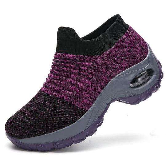 Damen gestrickter Sock-Sneaker mit sichtbarer Luftkammer und gedämpfter Plateausohle EB