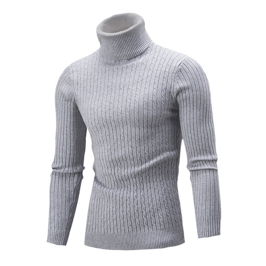 Herren rollkragen Pullover mit Zopfmuster EB