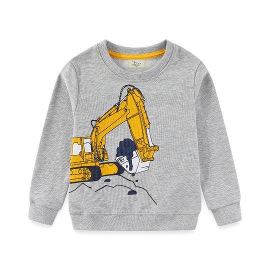 Jungen Sweatshirt mit originellem Bagger-Motiv EB