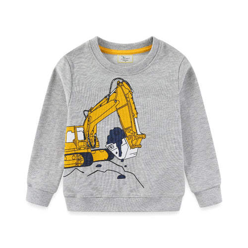 Jungen Sweatshirt mit originellem Bagger-Motiv EB