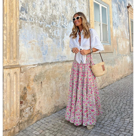 Damen Maxi-Rock mit floralem Muster EB