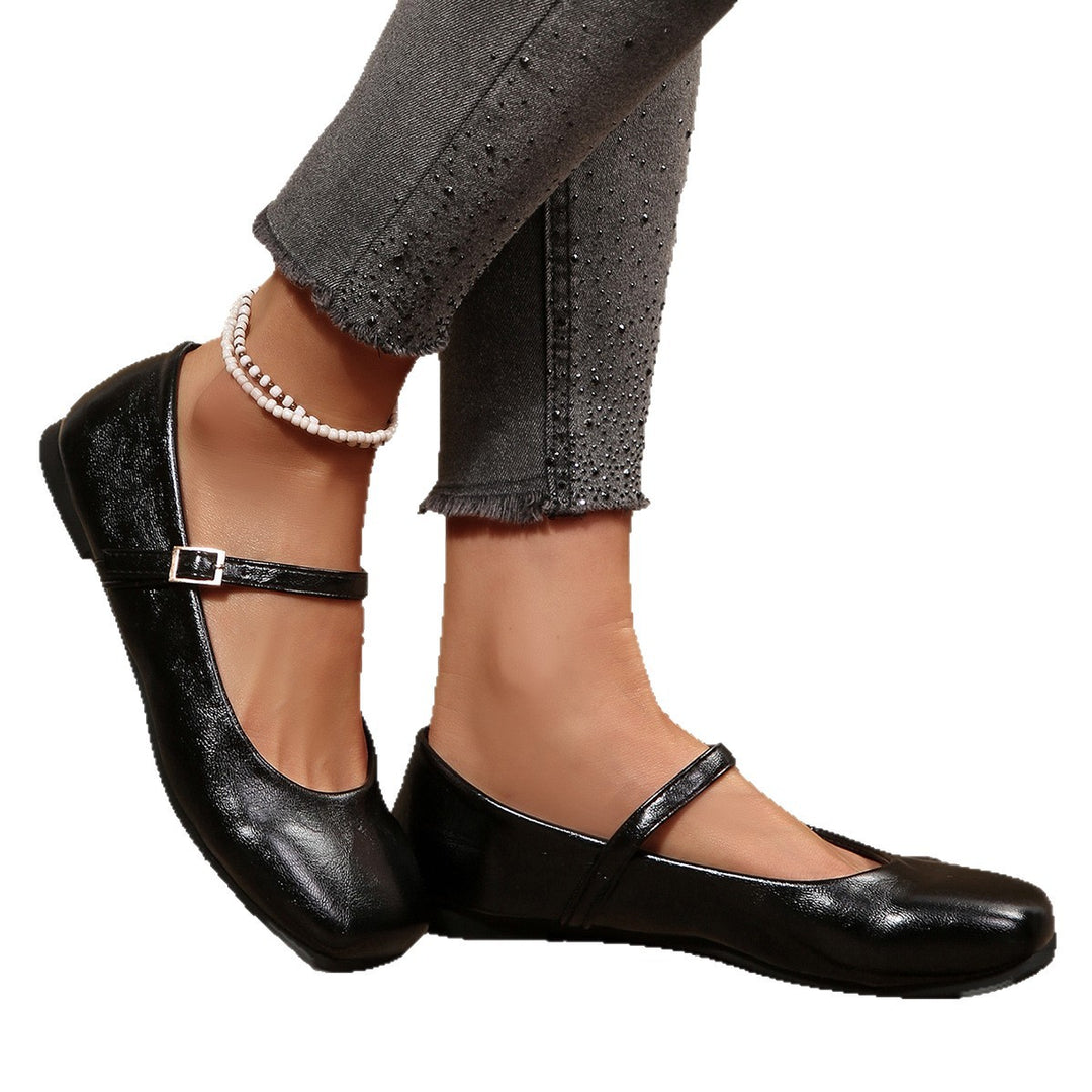 Damen Ballerina-Schuhe mit mittelhohem Komfort und verstellbarem Riemen EB