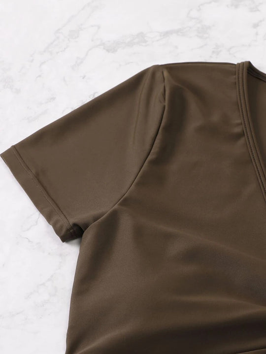Damen Crop-Top Badeanzug-Set mit verstellbarem Design EB
