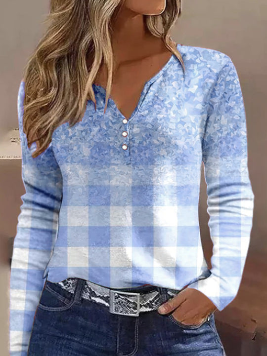 Damen Langarmshirt mit Knopfdetails EB
