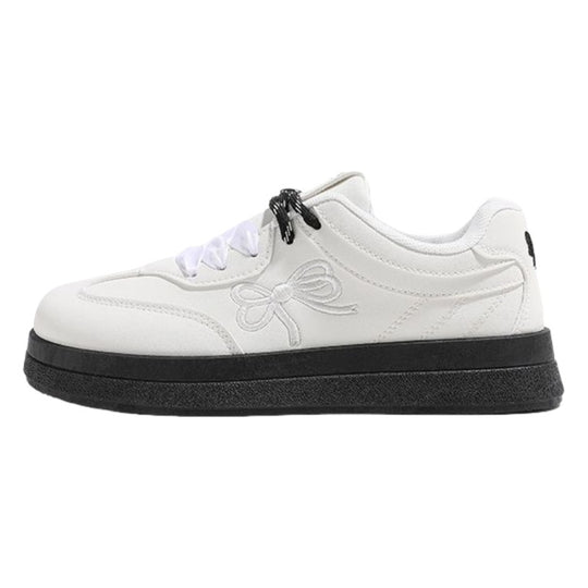 Damen Komfortable Sneakers mit verspieltem Schleifen-Design EB