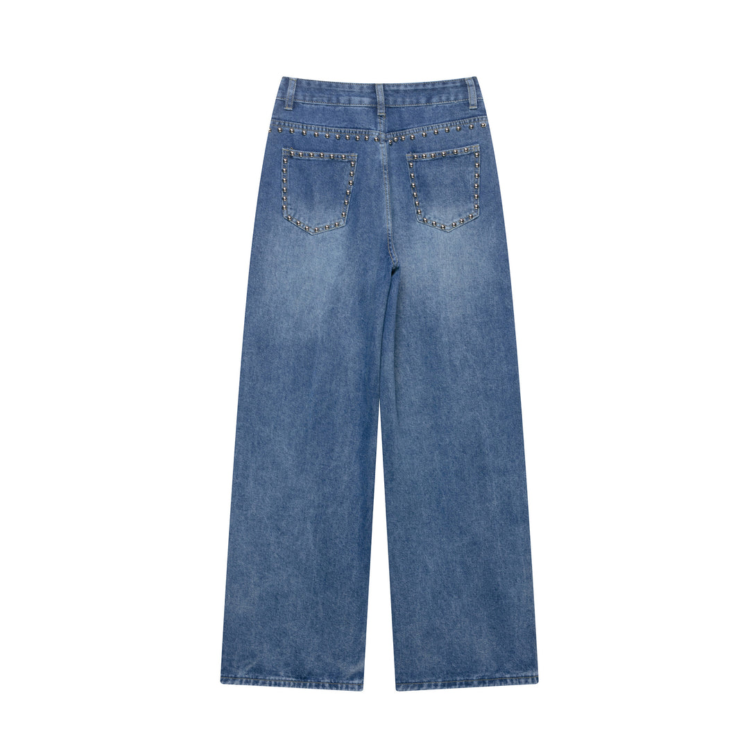 Damen Weite Jeans mit Schmuckdetails EB