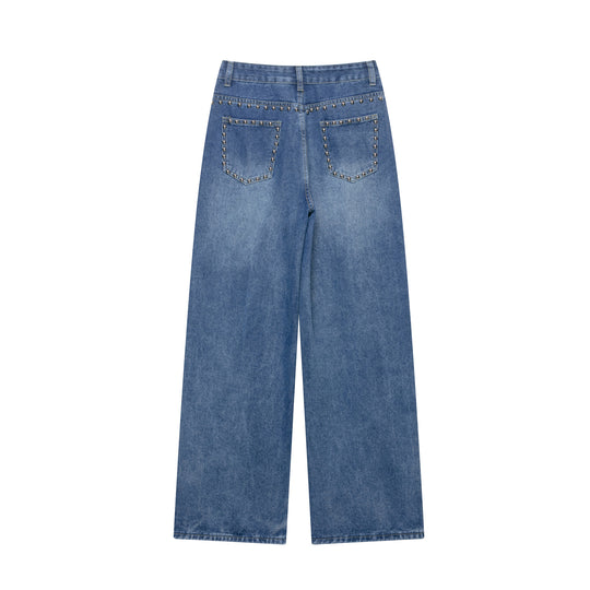 Damen Weite Jeans mit Schmuckdetails EB