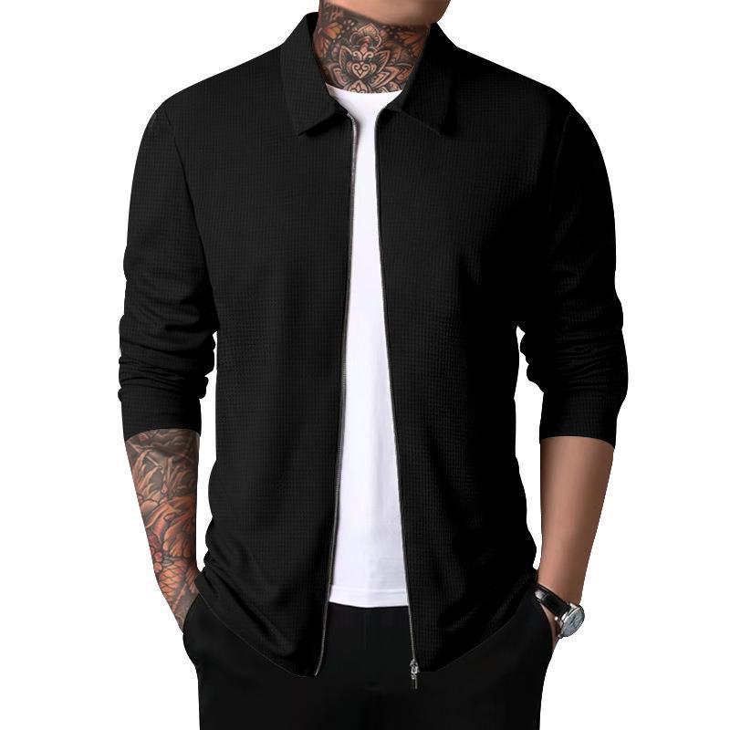 Herren Freizeitjacke mit durchgehendem Reißverschluss und strukturiertem Gewebe EB