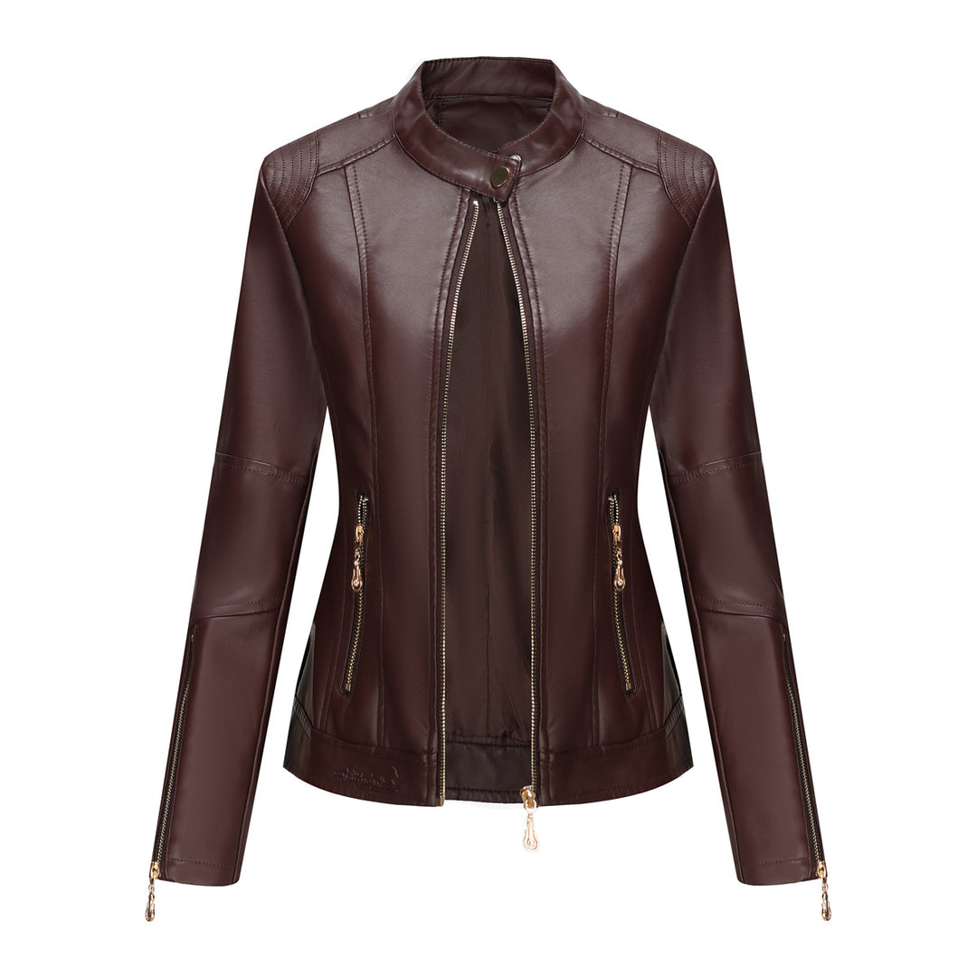 Damen modische Faux jacke mit minimalistischen Akzenten EB