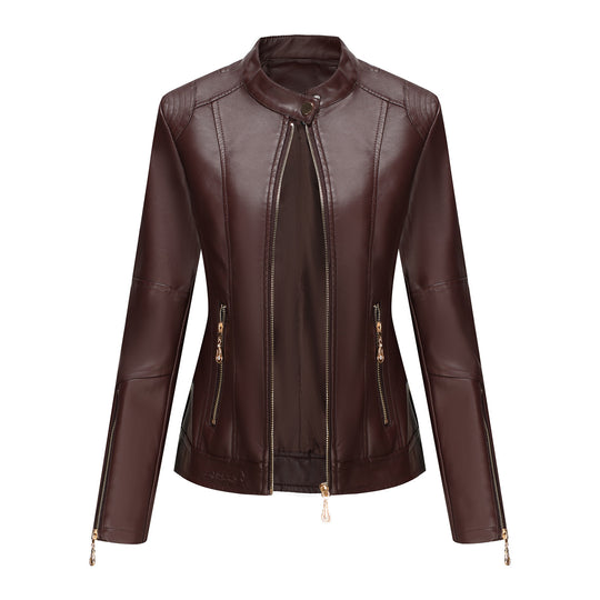Damen modische Faux jacke mit minimalistischen Akzenten EB