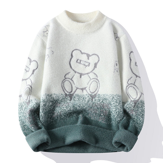Damen gemütlicher Pullover mit niedlichem Tiermotiv und lässiger Passform EB
