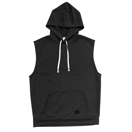 Unisex ärmelloses Kapuzenshirt mit Struktur EB